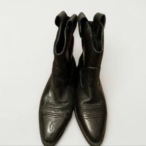 Women's VTG Sam And Libby Black Short Cowboy Boots Size 8 1/2